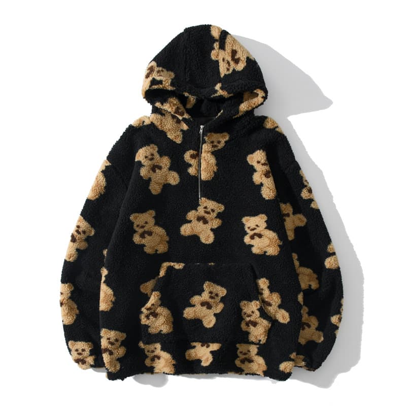 Retro bear printed ancient sweater — view 1