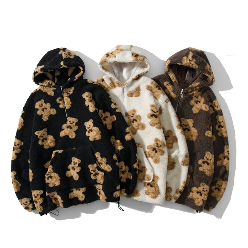 Retro bear printed ancient sweater — view 5