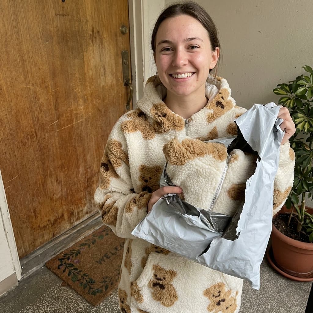 Customer receiving the delivery package at the door
